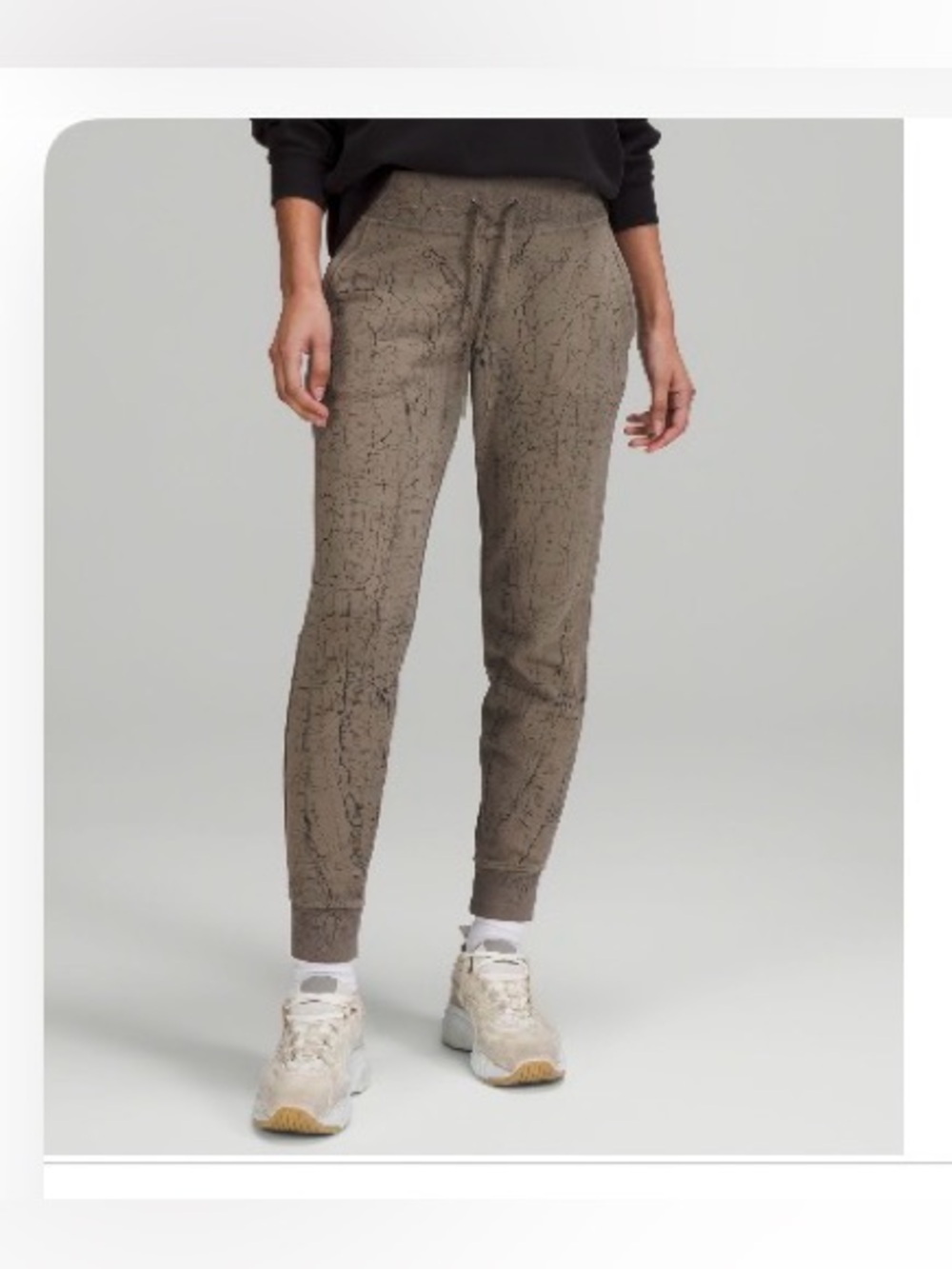 Lululemon 7/8 Warm Down Joggers in Thread Dye Rover Black